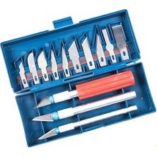 Aots® Zanaat 16 Parça Hobi Gravür Ahşap Heykel Çömlek Oyma Şekil Verme 13 Maket Bıçak Neşter Seti