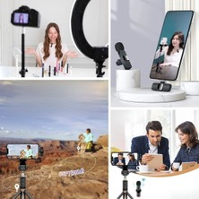 Aots® Type C Uyumlu Iphone Dönüştürücülü Kablosuz Yaka Mikrofonu Android ve Iphone Uyumlu Mini Mikrofon