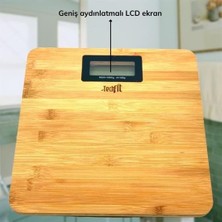 Aots® Techfit Bambu Banyo Baskülü Yüksek Hassasiyetli Darbelere Dijital Dayanıklı Terazi Tf 1065 M