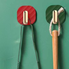 Aots® 2li Yapışkanlı Retro Askılık Dolap Kapak Kulpu Yeşil