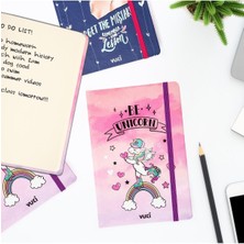 Vuki Desenli Sert Kapak Lastikli Defter A5