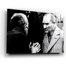 Atatürk ve Köylü Cam Tablo