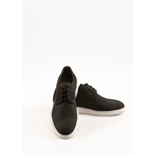Svm Shoes Şık Nubuk Deri Erkek Ayakkabısı Siyah Bağcık Beyaz Taban  Nubuk Deri Ayakkabı