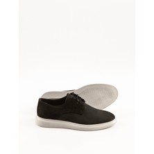 Svm Shoes Şık Nubuk Deri Erkek Ayakkabısı Siyah Bağcık Beyaz Taban  Nubuk Deri Ayakkabı