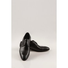 Svm Shoes Erkek Klasik Siyah Bağcıklı Kundura Kösele Tarzı Kundura Siyah Kundura Şık Mat Siyah Deri Kundura