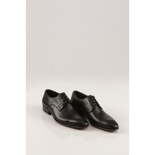 Svm Shoes Erkek Klasik Siyah Bağcıklı Kundura Kösele Tarzı Kundura Siyah Kundura Şık Mat Siyah Deri Kundura