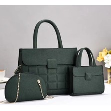 Arona Kadın Çanta Set  Yeşil El Omuz Çanta