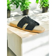 Shoebuo Örgülü Desenli Hasırlı Günlük,plaj ve Havuz Için Ideal Kadın Terlik