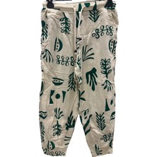 Pamuk Keten Pili Paça Pantolon