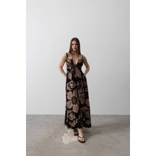 Merline Ip  Askılı Viskon Elbise