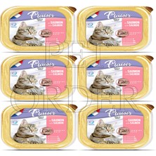 Plaisir Somon Balıklı Pate Yetişkin Kedi Yaş Maması 100 gr 6 adet
