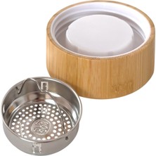 Cam Matara Çift Cidarli / Bambu Ahşap Kapaklı / Çelik Süzgeçli 250 ml