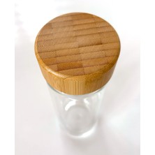 Cam Matara Çift Cidarli / Bambu Ahşap Kapaklı / Çelik Süzgeçli 250 ml