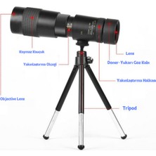 Multizone 10-300X40 Hd Zoom Monoküler Teleskop Dürbün Telefon Uyumlu Taşınabilir Optik Lens