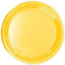 Benim Marifetlerim Sarı Plastik Tabak 25 Adet 22  cm