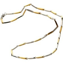 Vitrin Accessories Çelik Kolye Titanyum Melon Düz Model 2 mm 55 cm Gümüş Altın Sarısı