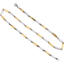 Vitrin Accessories Çelik Kolye Titanyum Melon Düz Model 2 mm 55 cm Gümüş Altın Sarısı