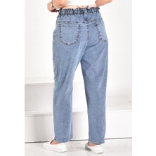 Kadın Yüksek Bel Beli Lastikli Genç Kot Pantolon - (Siyah / Gri / Mavi)