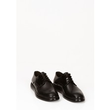 Svm Shoes Deri Parlak Siyah Klasik Ayakkabı, Bağcıklı Siyah Şık Erkek Kundura,  Tabanlı Ayakkabı