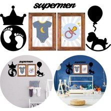 DECO103 Supermen Atif Duvar Süsü  Aksesuar Ahşap Tasarım Hediye Pano Sticker Seti