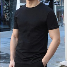Erkek Bisiklet Yaka Slim Fit Basic T-Shirt