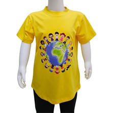 Kostüm Sarayı Dünya Çocukları Baskılı Sarı Tişört