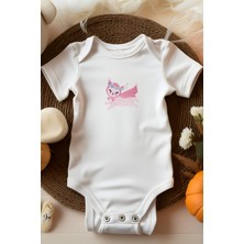 Bebek Perisi Sevimli Pembe Pelerinli Tavşan Tasarımlı Bebek Body