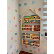 Montessori Kitaplık Çocuk Odası Eğitici Kitaplık Ahşap Bebek Çocuk Odası Montessori Çatılı Kitaplık