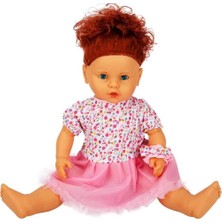 1060011 Lila Sesli Saçlı Et Bebek 60 cm