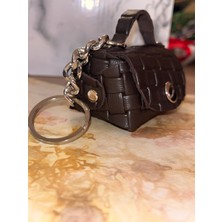 Pinkylola Mini Lola 2 Model Kahverengi Hakiki Deri Anahtarlık,çanta Süsü, Bag Charm