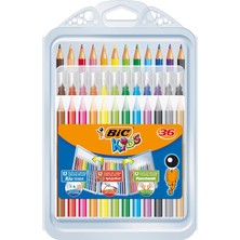 Kids 8877011-VE Kreativset 12 Kurşun, 12 Filzstiften ve 12 Wachsmalkreiden, Box Her Biri 36 Adet
