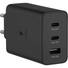EP-T6530N Type C & Type A Hızlı Şarj Adaptörü Üçlü (65W - 25W - 15W) - Siyah