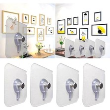 Storemax Home 4 Adet Yapışkanlı Duvara Monte Vida Kancaları, Iz Bırakmayan Asma Çivi Kancaları Tutucular Vidalar, Banyo Mutfak Oturma Odası Için Dekoratif Tablolar Asmak Için Şeffaf Vida Duvar Çivisi