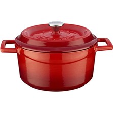 Metal Döküm Yuvarlak Tencere, 20 Cm, Turuncu