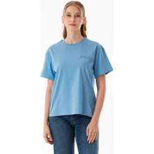 Önü ve Arkası Baskılı Bisiklet Yaka Tişört