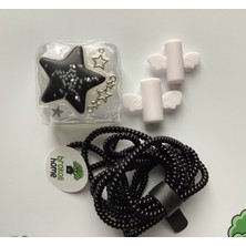 Brokoli Home Apple iPhone 18W/20W Uyumlu Şarj Kılıfı, Şarj Kablosu Örme Aparatı, Kablo Koruyucu Aparatı,s.yıldız