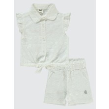 Civil Baby Kız Bebek Şortlu Takım 6-18 Ay Ekru