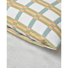 Summer Plaid Kolay Ütülenir 2'li Yastık Kılıfı 50X70 cm Yeşil