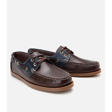 Hotiç 02ayh303300a468 Erkek Deri Kahverengirengi Bağcık Detaylı Günlük Loafer