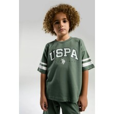 U.s. Polo Assn. US2022 Koyu Yeşil Pamuklu Erkek Çocuk Kısa Kollu Bermuda Takım