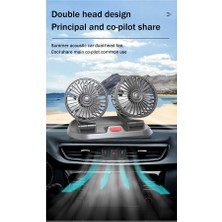 Spibicyy USB Araba Fanı Çift Kafa Fan Taşınabilir Otomatik Soğutma Fanı Soğutma Büyük Rüzgar Elektrikli Fan Araba Katlanır Fan Araba Ev Için (Yurt Dışından)