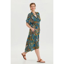 Los Banditos V Yaka Büzgü Detaylı Yazlık Elbise