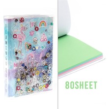 Vuki Simli ve Sulu Kapaklı Renkli Sayfalı Desenli Mini Defter