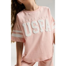 U.s. Polo Assn. US2091 A. Somon Pamuklu Kız Çocuk Kısa Kollu Bermuda Takım