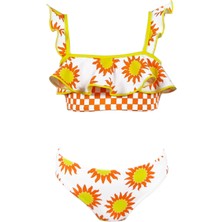 Look Me Güneş Desenli Fırfırlı UV50 Kız Çocuk Bikini Takımı By Nessi Byrd