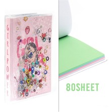 Vuki Simli ve Sulu Kapaklı Renkli Sayfalı Desenli Mini Defter