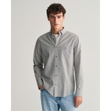 Gant Erkek Siyah Regular Fit Düğmeli Yaka Çizgili Gömlek 3000140.5