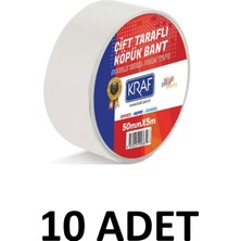 Kraf 10 Adet 50 mm x 5 Metre Çift Taraflı Köpük Bant