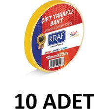Kraf 10 Adet 12 mm x 25 Metre Çift Taraflı Bant