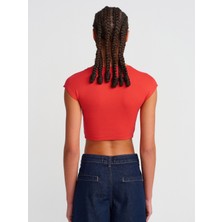 Dilvin 30528 Pamuk Ve Modal Karışımlı Crop Top-Siyah